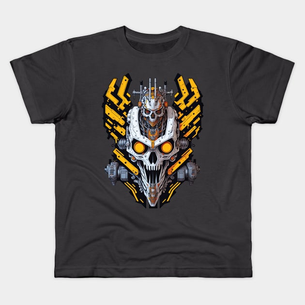 Mecha Skull S02 D15 Kids T-Shirt by Houerd